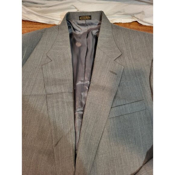 NWT Barrington Gray Wool Blend Gray Stripe Blazer Jacket Size 44L - Picture 6 of 7